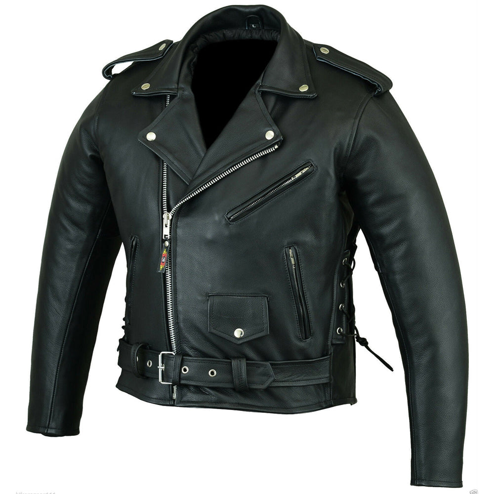 Bikers Gear Australia Brando Classic Motorcycle Leather Jacket Black