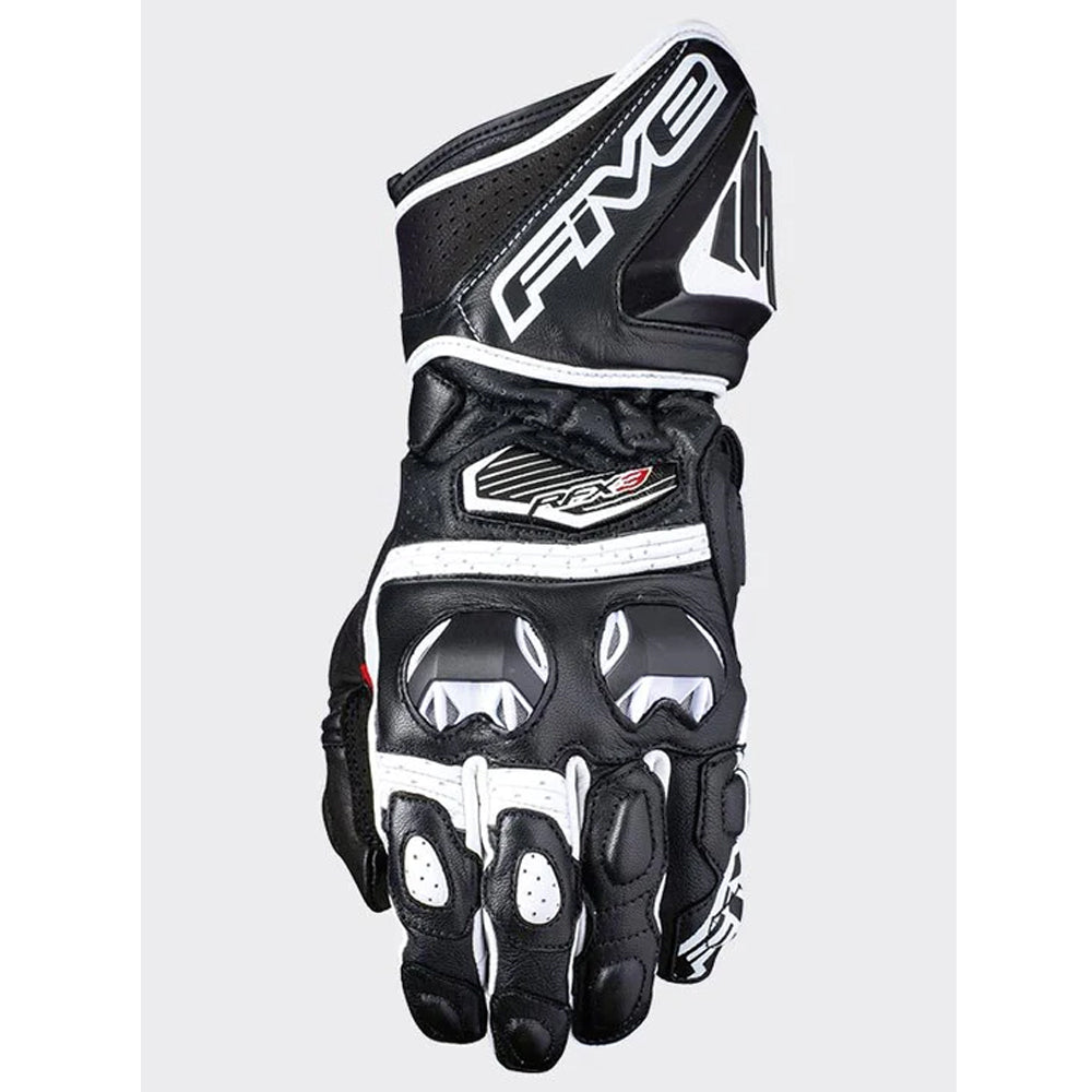 Five RFX3 Goat Leather Sport Motorbike Gloves Black White