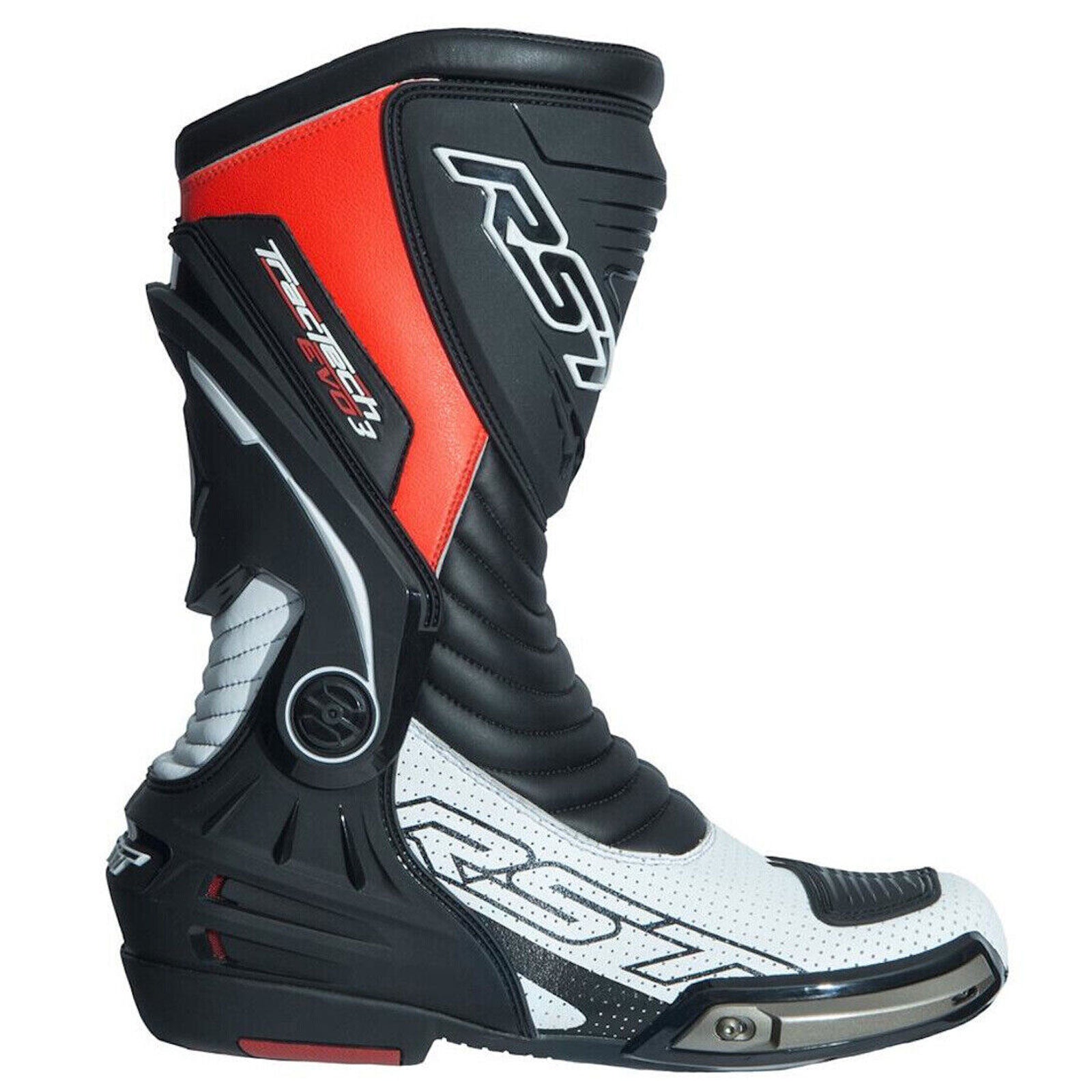 Rst Tractech Evo 3 Sports Motorcycle Boots Premium Quality Black Fluro Red