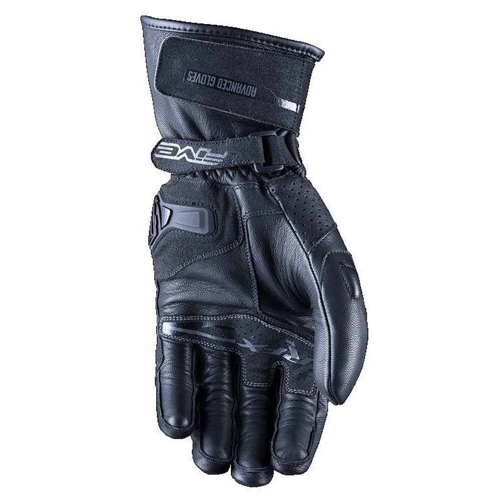 Five RFX Race Leather Motorcycle Gloves Black