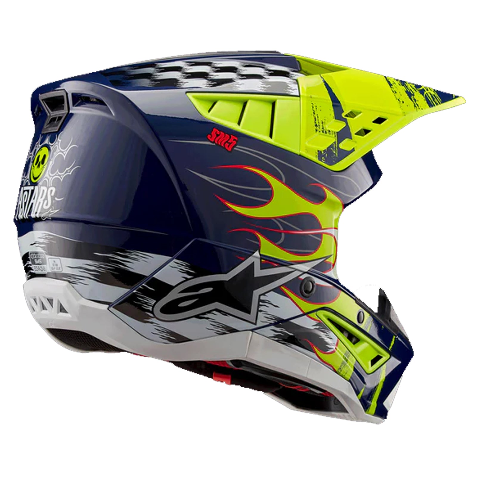 Alpinestars SM5 Rash Helmet Ece 22.06 Night Navy / Fluro / Yellow Gloss