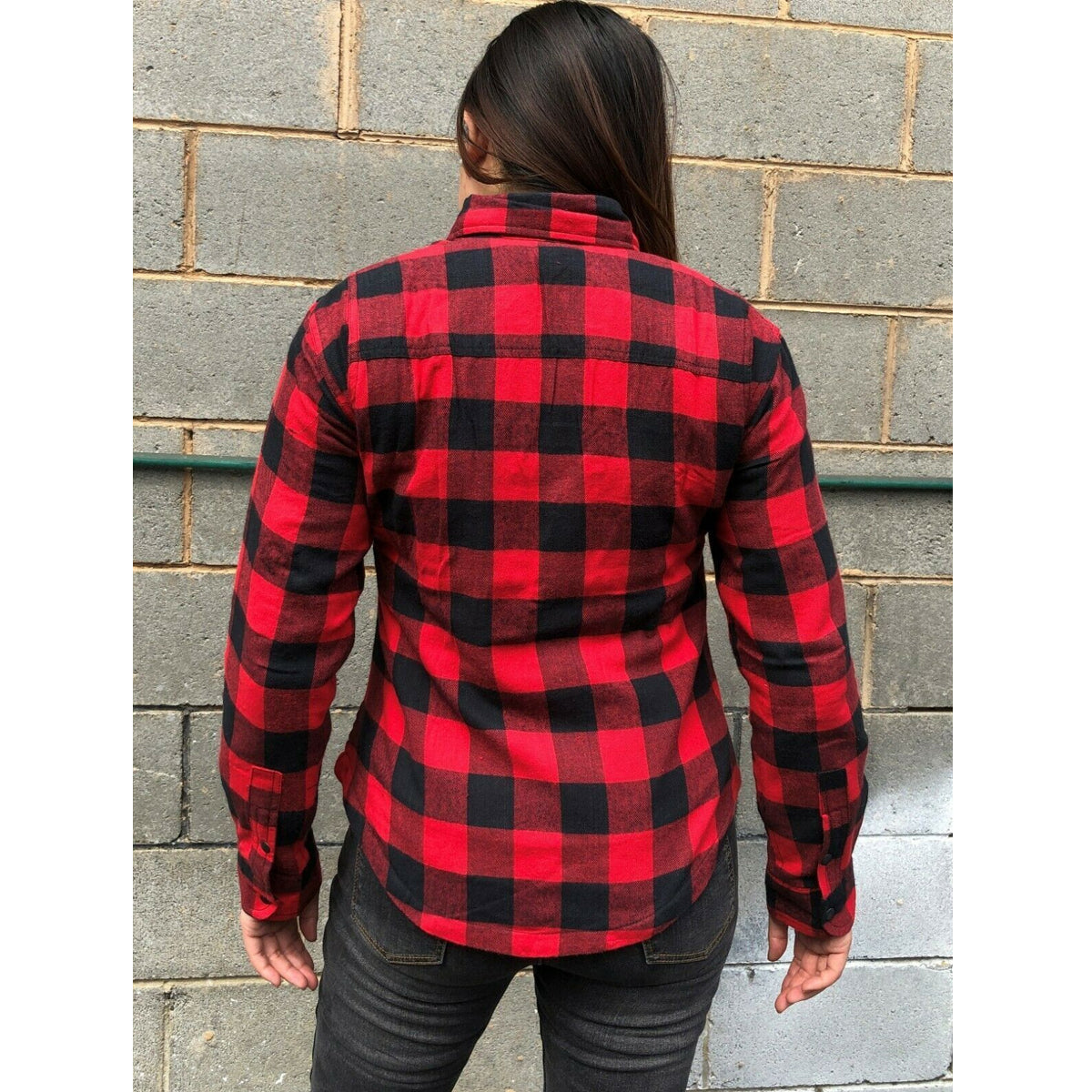 Bikers Gear Australia Exo Lady Motorcycle Flannel Shirts Red/Black