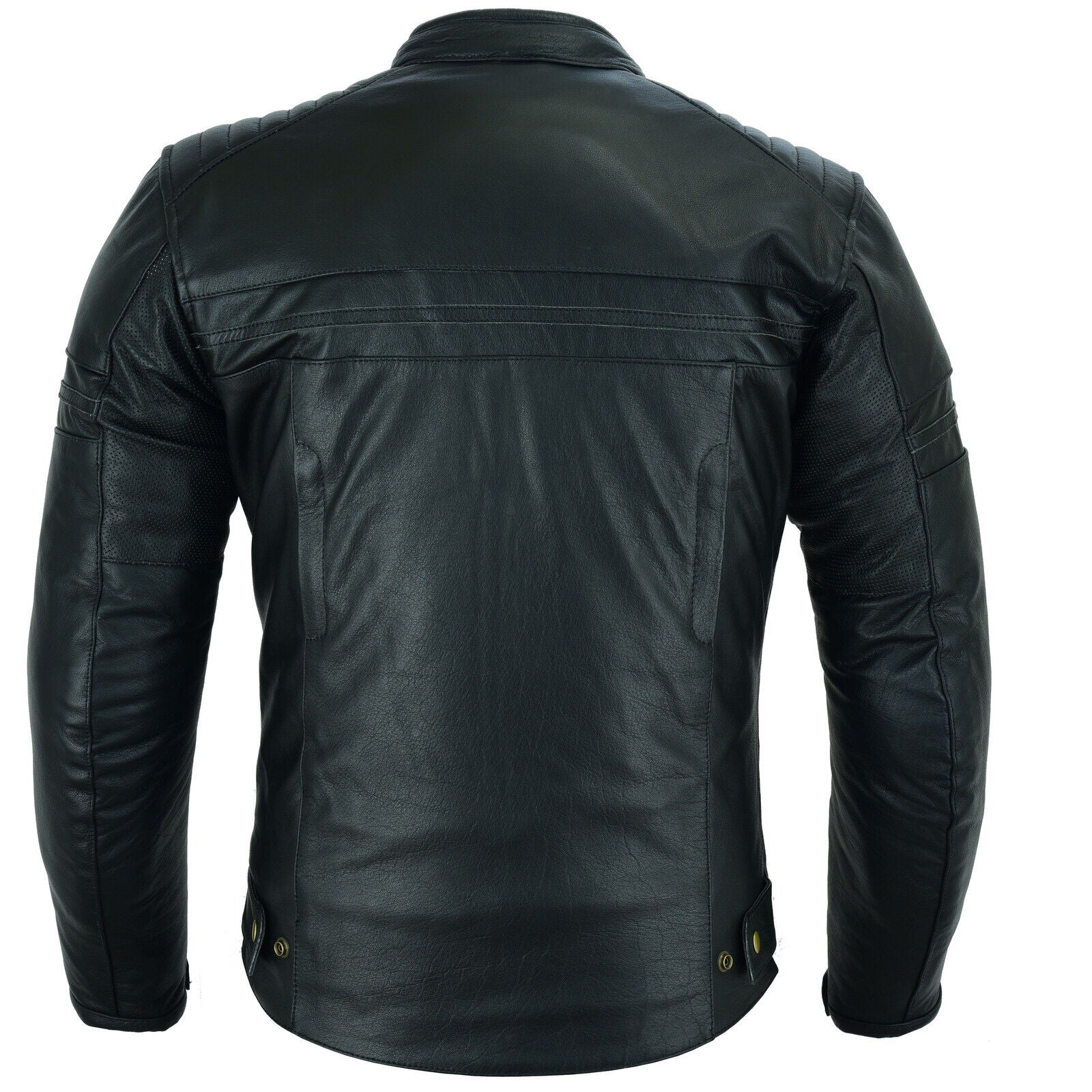 Bikers Gear Australia Roadster Classic Leather Motorbike Jacket Black