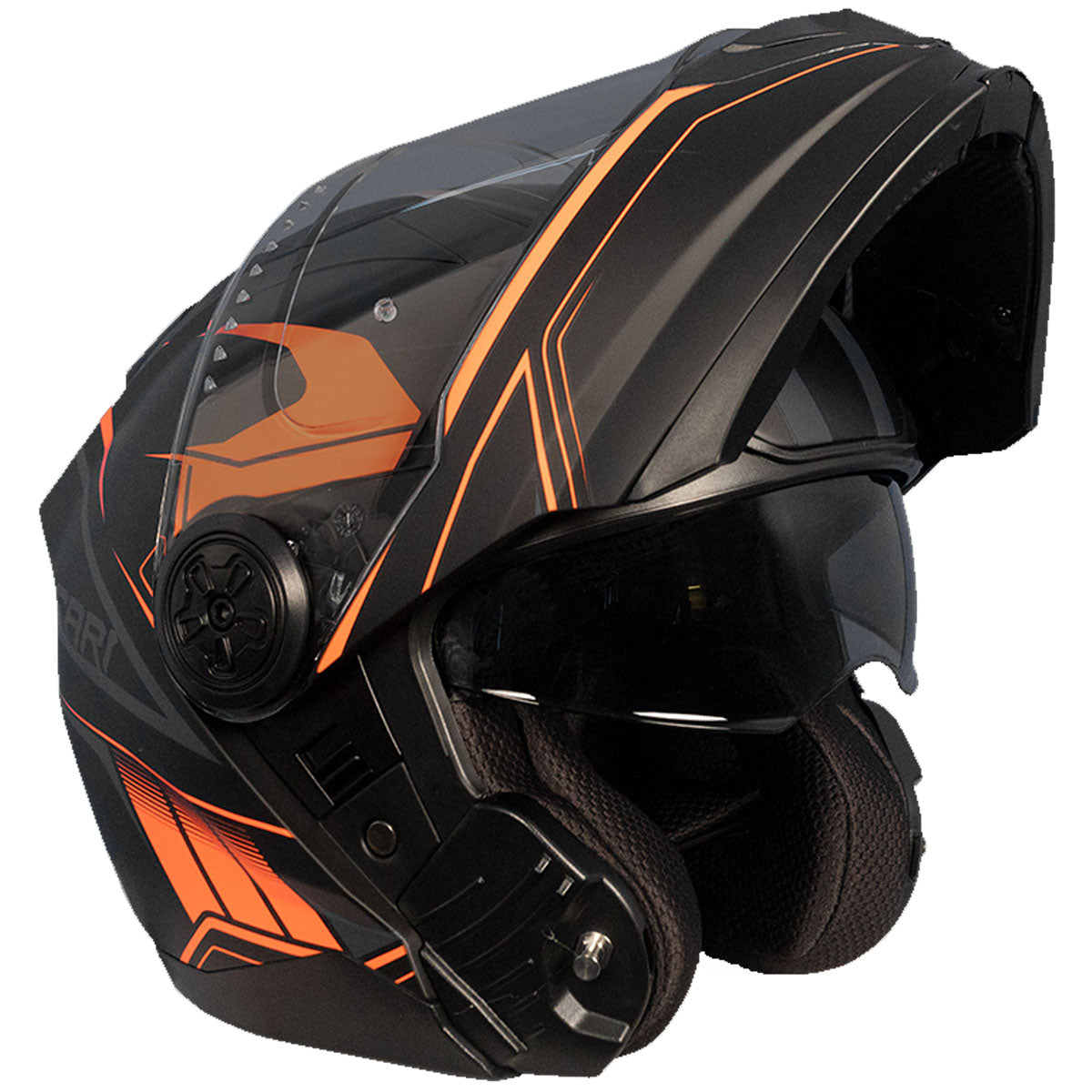 RXT 909 Modular Flip Motorcycle Helmet Black Orange