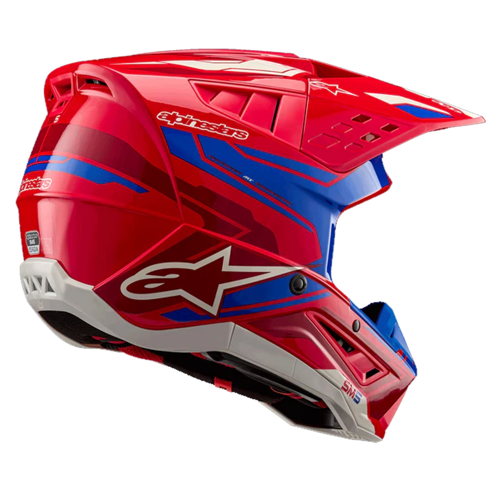 Alpinestars SM5 Action 2 Helmet Ece 22.06 Bright Red / Blue Glossy