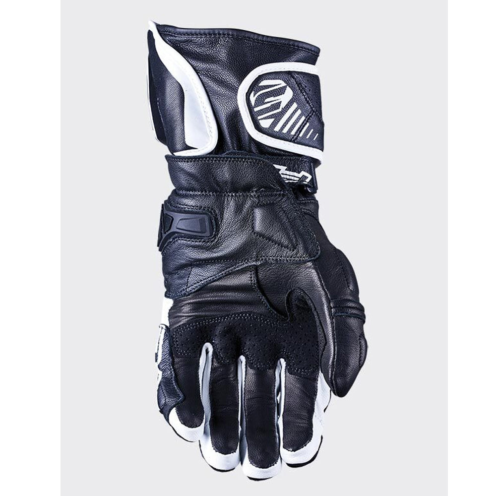 Five RFX3 Goat Leather Sport Motorbike Gloves Black White