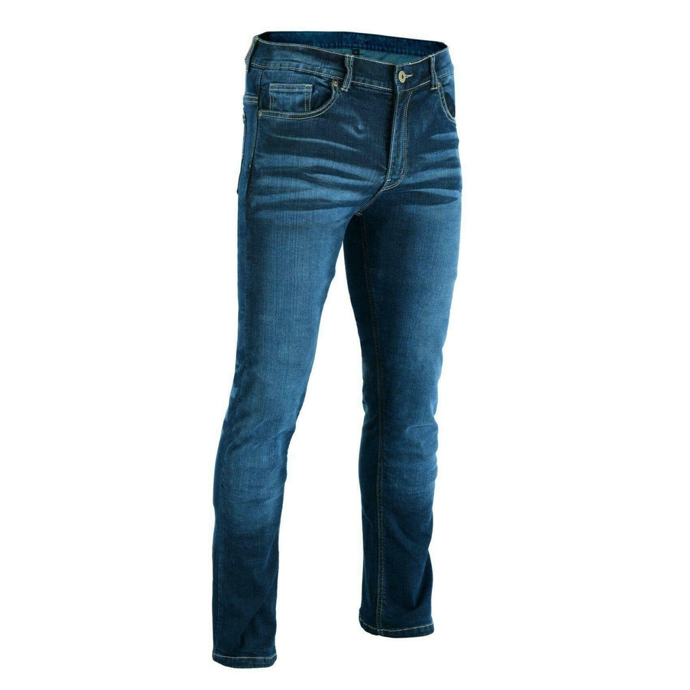 Bikers Gear Australia Mens Highway Stretch Denim Protective Lined With Kevlar Motorcycle Jeans Blue
