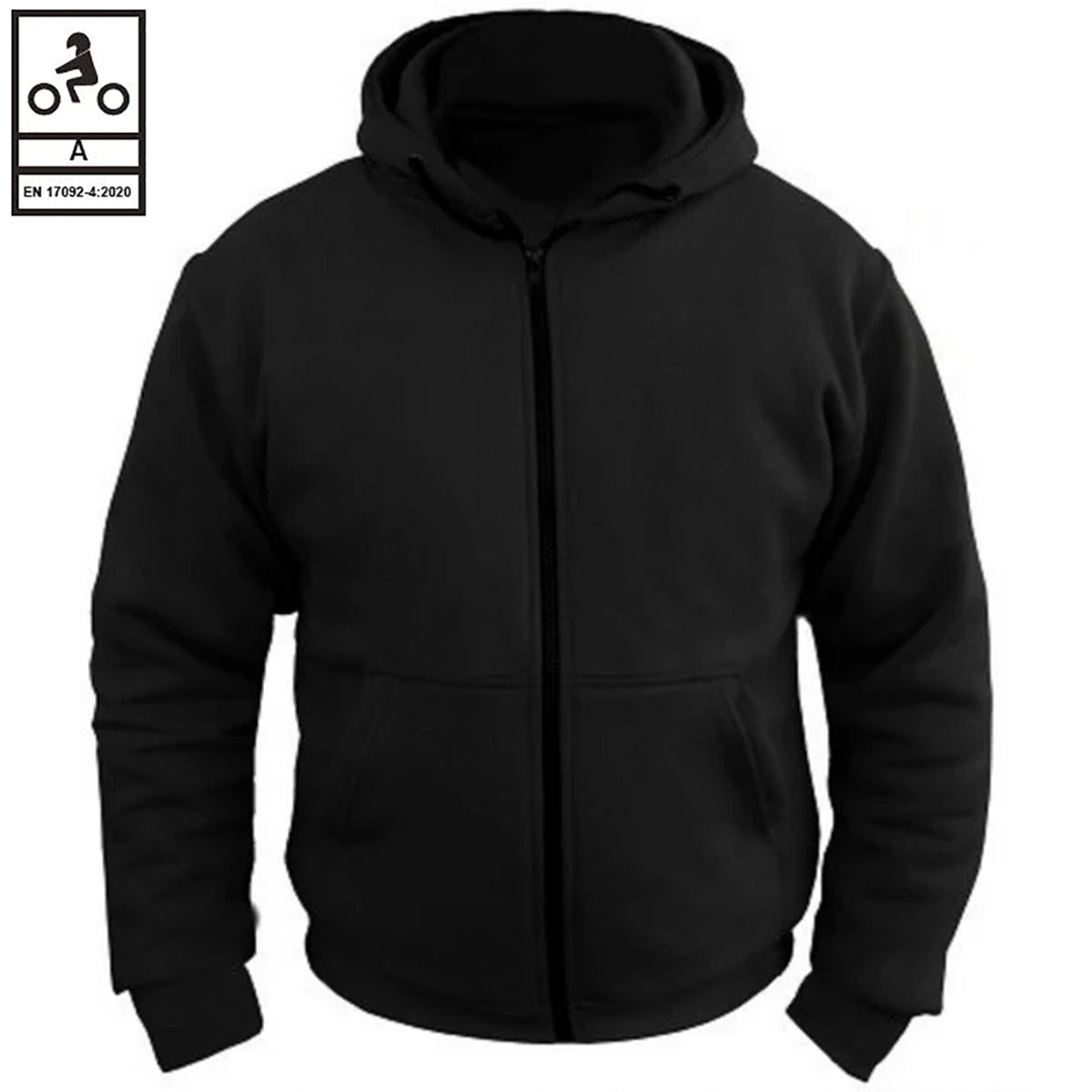 Bikers Gear Australia alpha Protective Motorcycle Kevlar Lined Hoodie Black