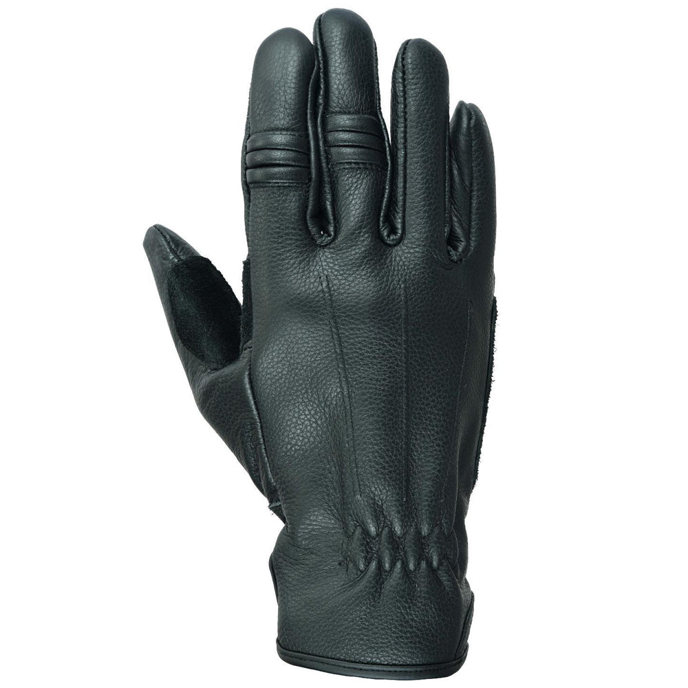 Bikers Gear Australia Black Leather Rigger Motorcycle Gloves