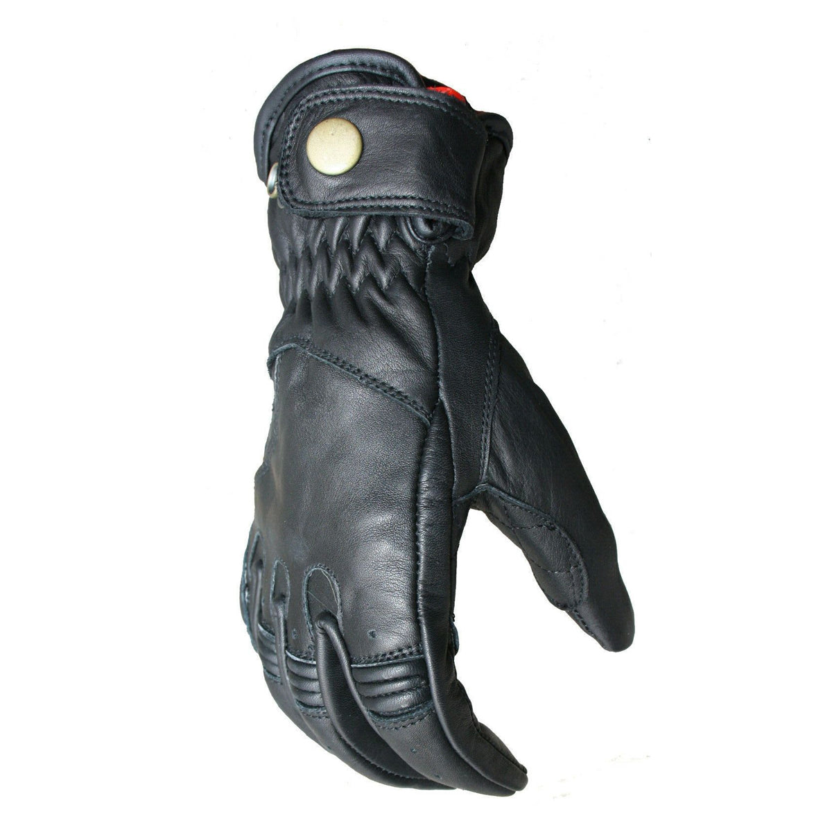 Roadhouse Leather Button Gloves Ladies Soft Black