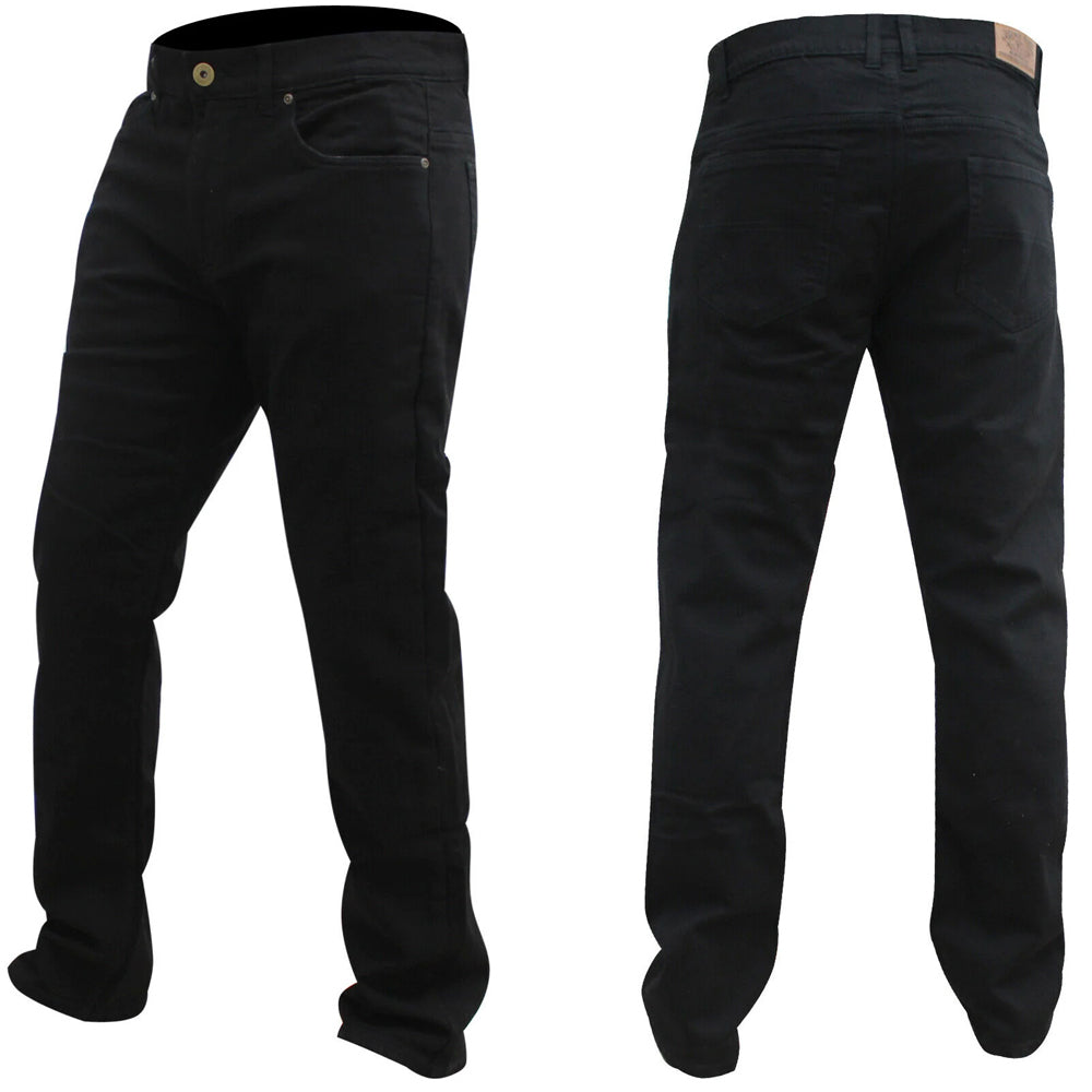 Bikers Gear Australia Mens Victor Comfort Protective Lined With Kevlar Motorcycle Stretch Jeans Black