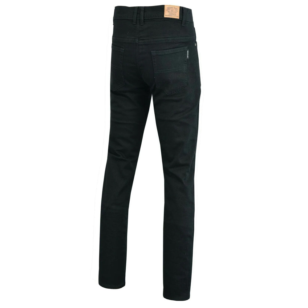 Bikers Gear Australia Mens Victor Comfort Protective Lined With Kevlar Motorcycle Stretch Jeans Black