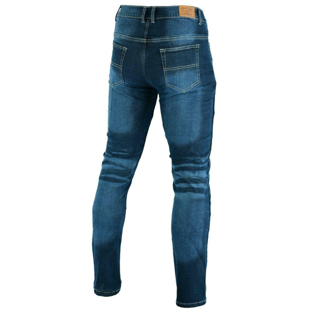 Bikers Gear Australia Mens Highway Stretch Denim Protective Lined With Kevlar Motorcycle Jeans Blue