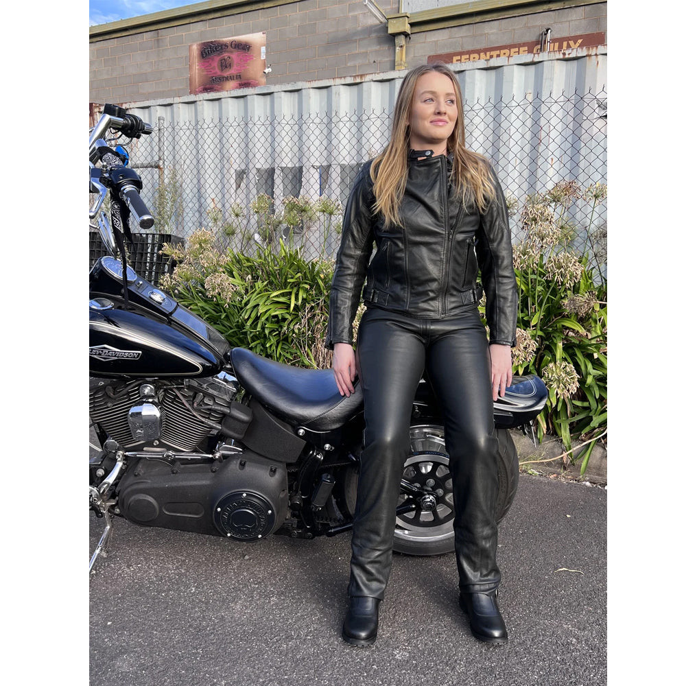 Bikers Gear Australia Hobart Lady Leather Motorcycle Pants