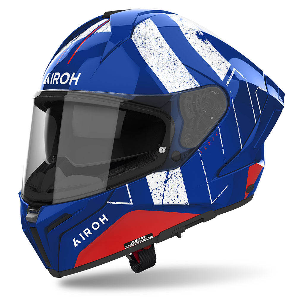 Airoh Road Motorcycle Helmet Matryx Scope Blue / Red Gloss