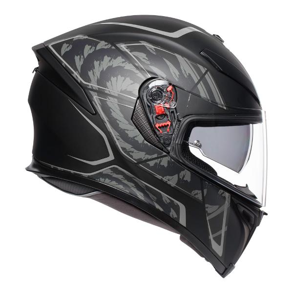 AGV Mens Motorcycle Premium Sport Helmet K5 S Tornado Matt Black/Silver