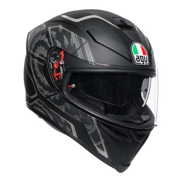 AGV Mens Motorcycle Premium Sport Helmet K5 S Tornado Matt Black/Silver