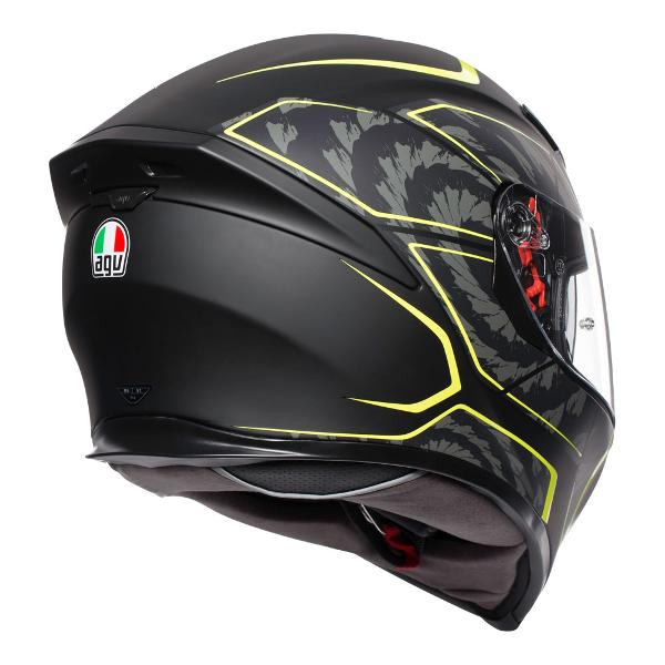 AGV Mens Motorcycle Premium Sport Helmet K5 S Tornado Matt Black/Yellow Fluro