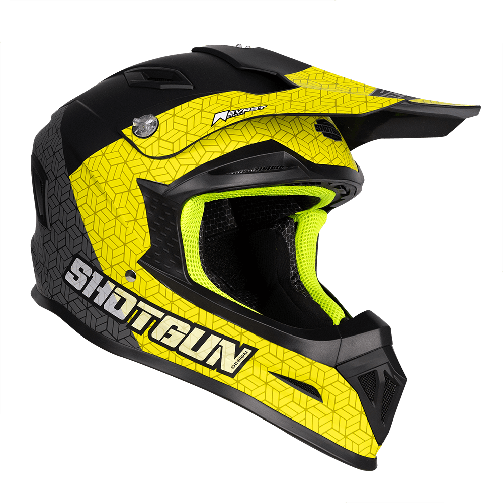 Sg1 Ultra+ Prism Motorcycle Helmet Matt Black / Grey / Yellow