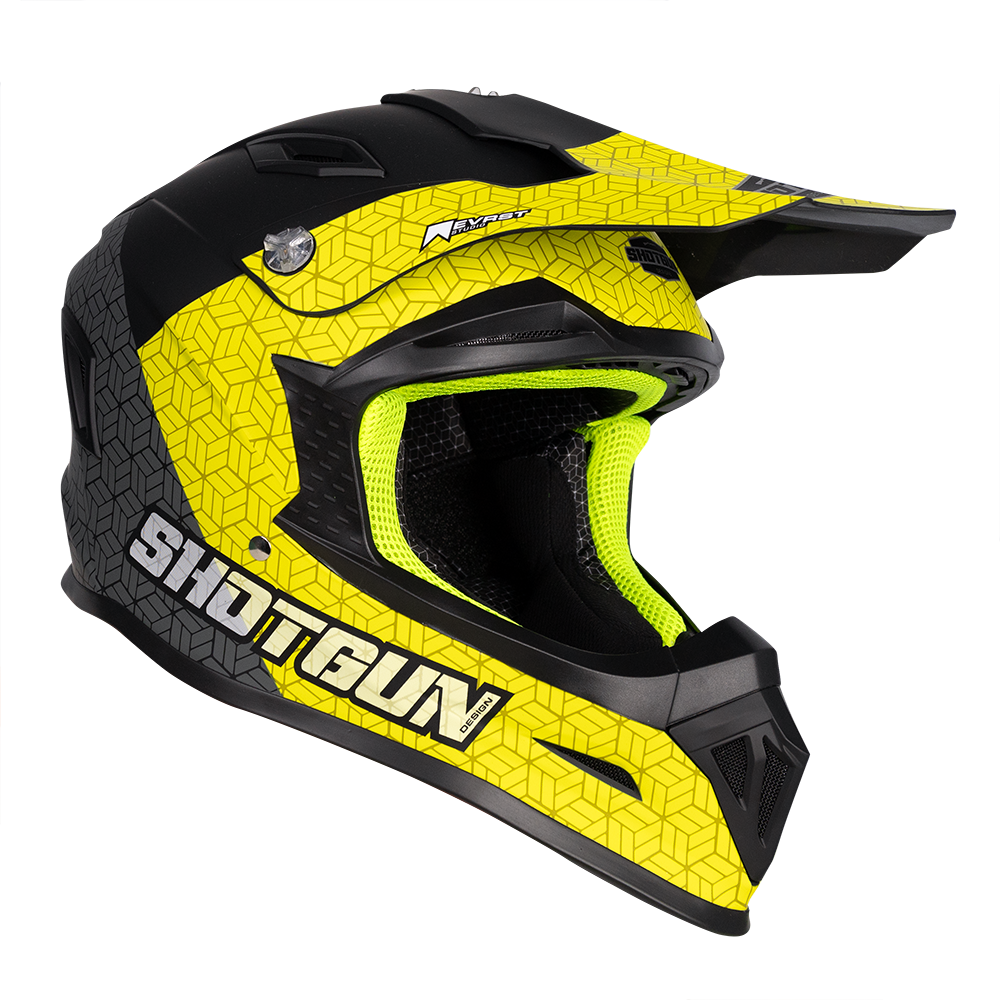 Sg1 Ultra+ Prism Motorcycle Helmet Matt Black / Grey / Yellow