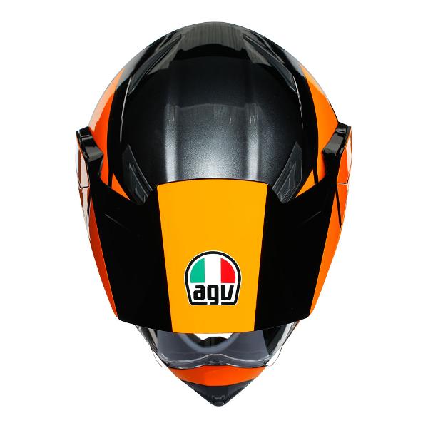 AGV Mens Motorcycle Off Road helmet AX9 Trail Gunmetal/Orange