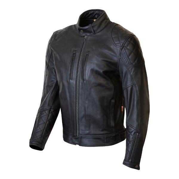 MERLIN Mens Motorcycle Leather Jacket Cambrian Black