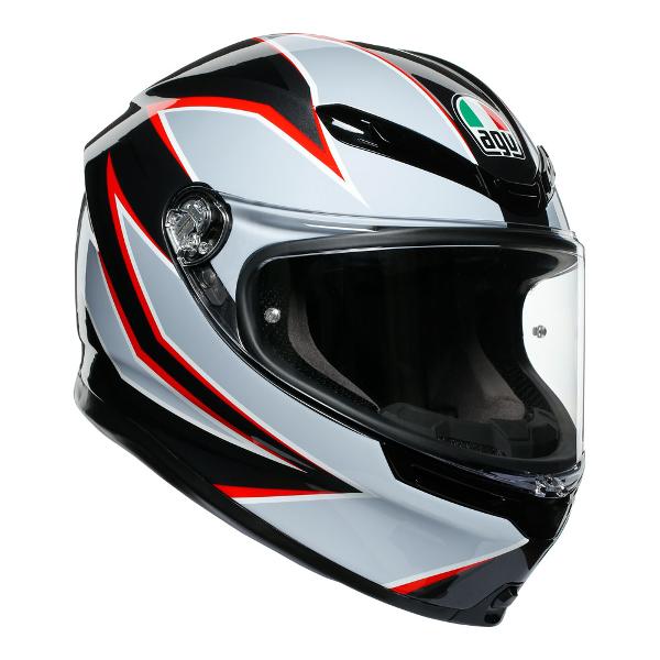 AGV Motorcycle Full Face helmet K6 Flash Matt Black/Grey/Red