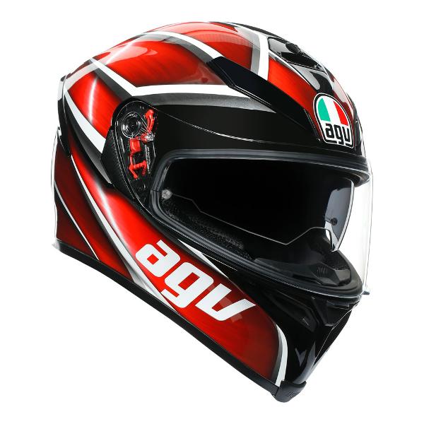 AGV Mens Motorcycle Premium Sport Helmet K5 S Tempest Black/Red