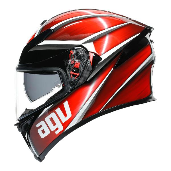 AGV Mens Motorcycle Premium Sport Helmet K5 S Tempest Black/Red