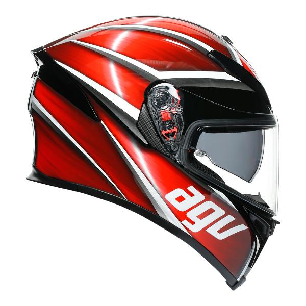 AGV Mens Motorcycle Premium Sport Helmet K5 S Tempest Black/Red