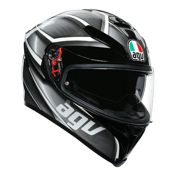 AGV Mens Motorcycle Premium Sport Helmet K5 S Tempest Black/Silver