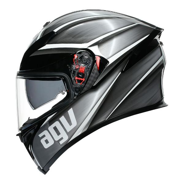 AGV Mens Motorcycle Premium Sport Helmet K5 S Tempest Black/Silver