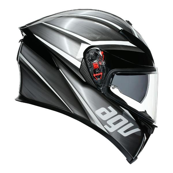 AGV Mens Motorcycle Premium Sport Helmet K5 S Tempest Black/Silver