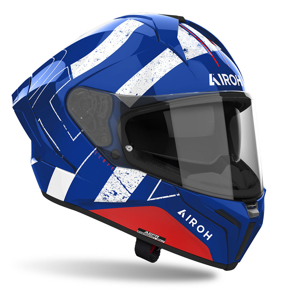 Airoh Road Motorcycle Helmet Matryx Scope Blue / Red Gloss