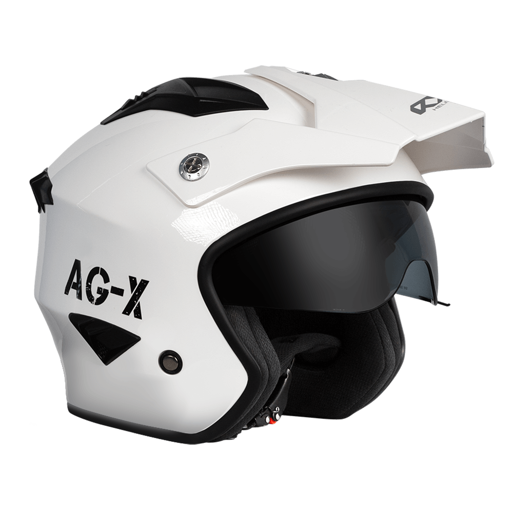 RXT AG-X Motorcycle Melmet Sloid Gloss White  