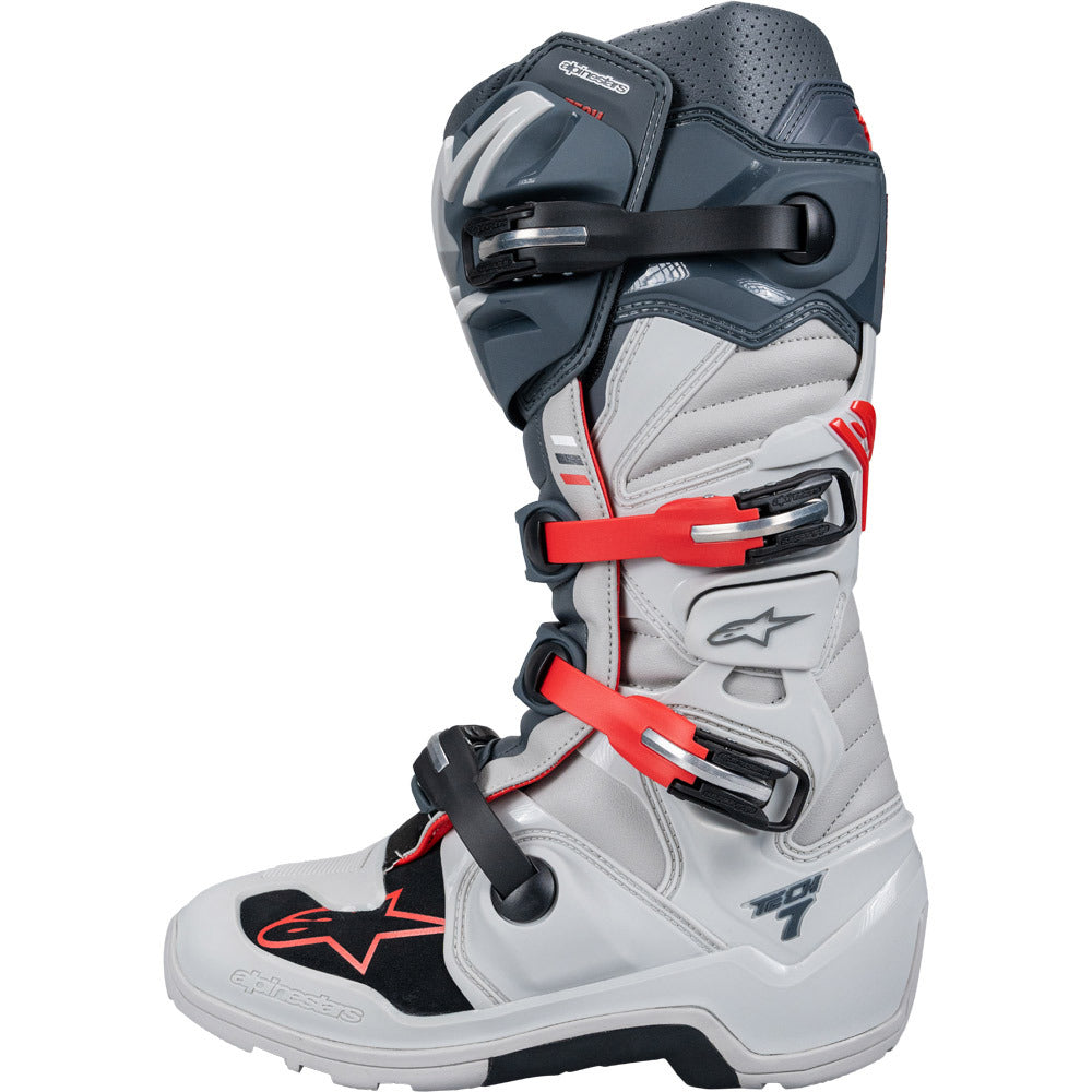 Alpinestars 2024 Tech 7 Enduro Light Grey / Dark Grey / Bright Red Boots