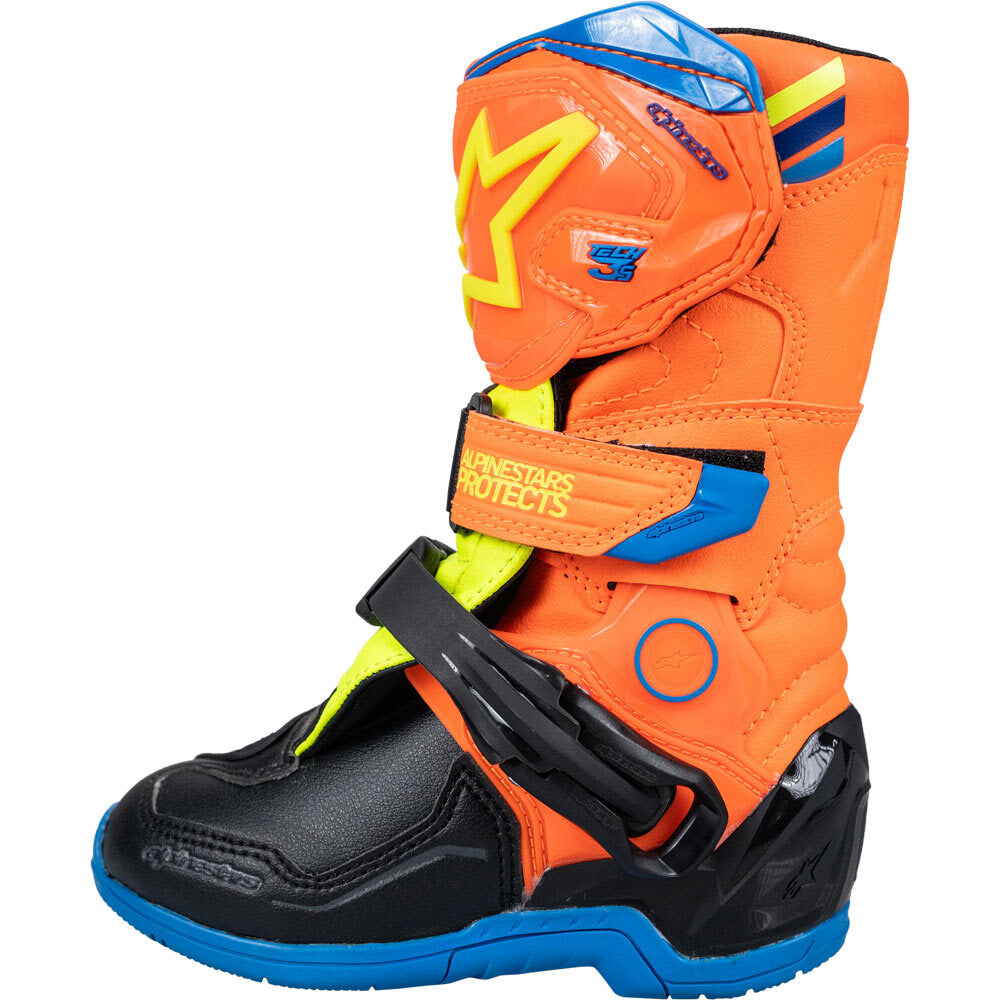 Alpinestars 2024 Tech 3s Fluro / Enamel Blue / Orange Peewee Boots