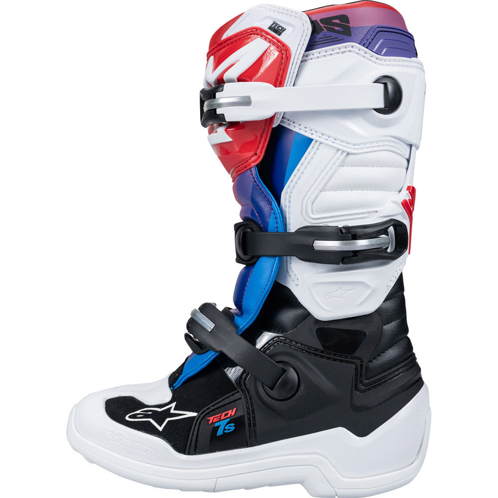 Alpinestars 2024 Tech 7S Black / White / Rainbow Kids Boots