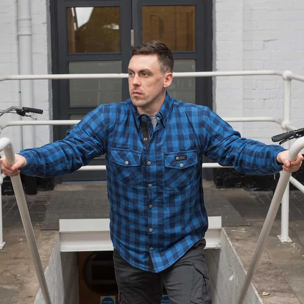 MERLIN Mens Motorcycle Jacket Axe Hydro Waterproof Dark Blue