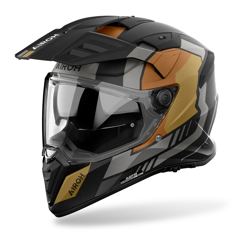 Airoh Adventure Motorcycle Helmet Bandit Horn Gold Matt