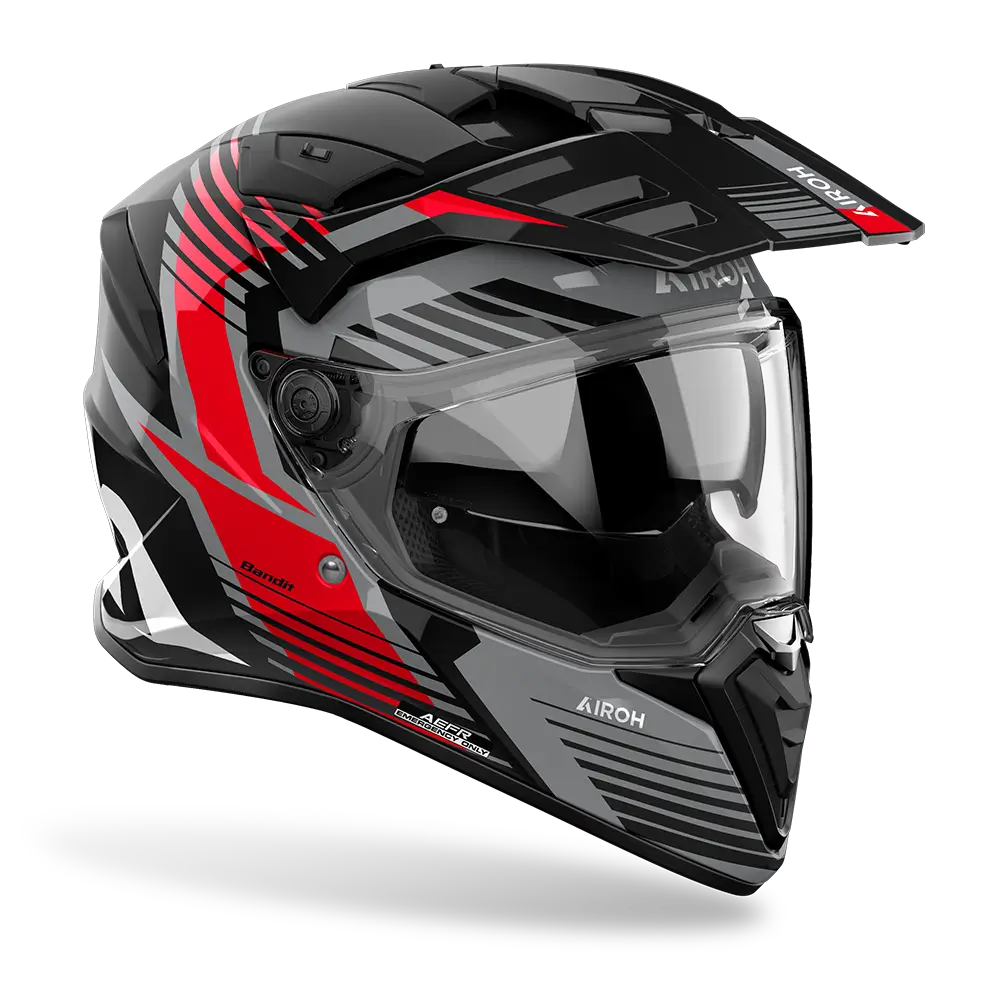 Airoh Adventure Motorcycle Helmet Bandit Spicy Red Gloss