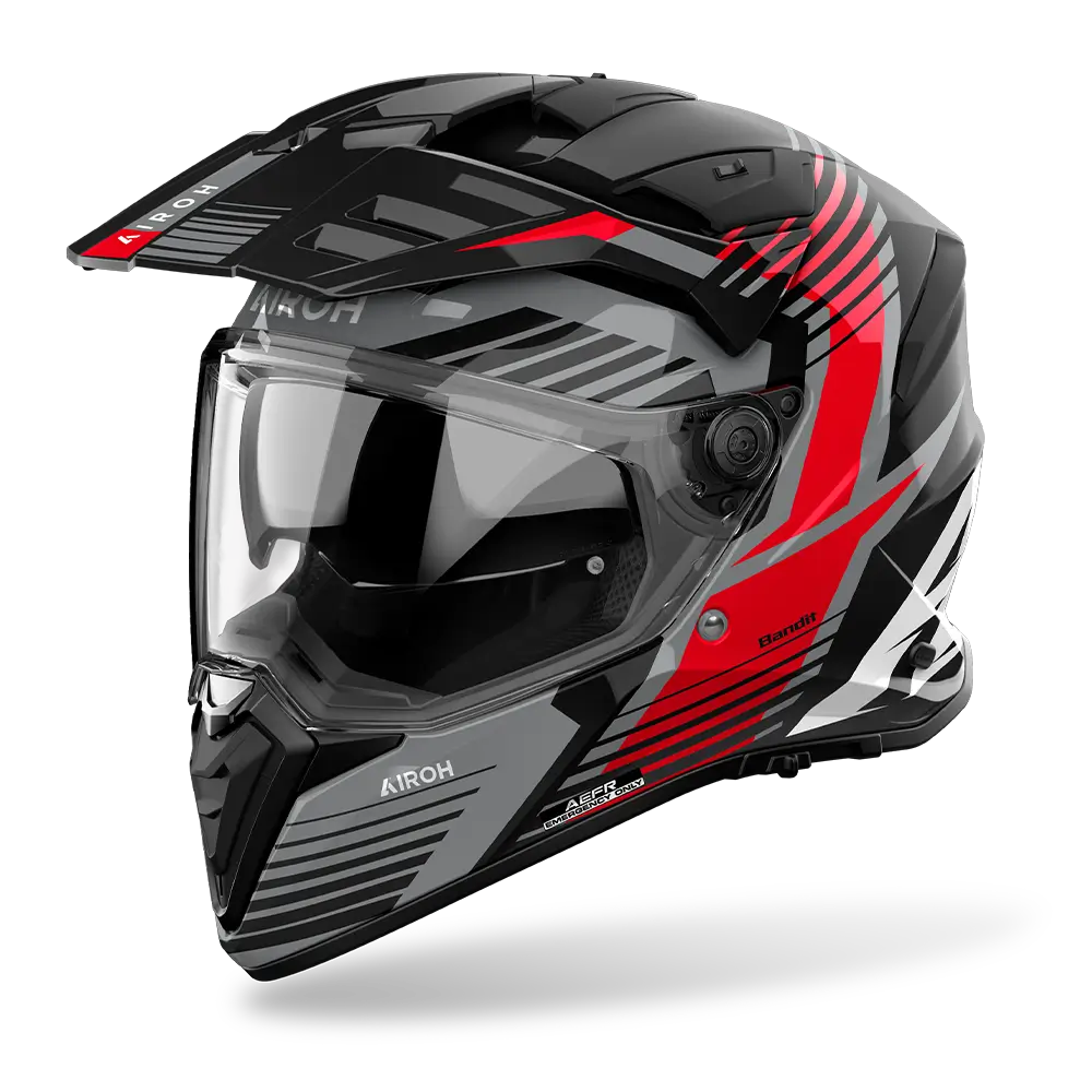Airoh Adventure Motorcycle Helmet Bandit Spicy Red Gloss