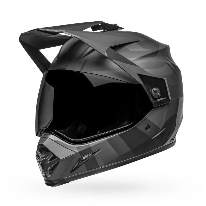 Bell Motorcycle Off Road MX 9 Blackout Adventure Dirt Bike Helmet Black Grey
