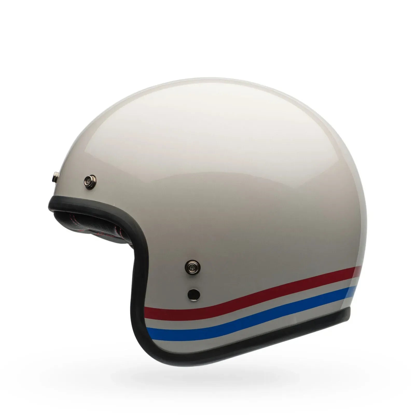 Bell Motorcycle Custom 500 Stripes Open Face Helmet Pearl White