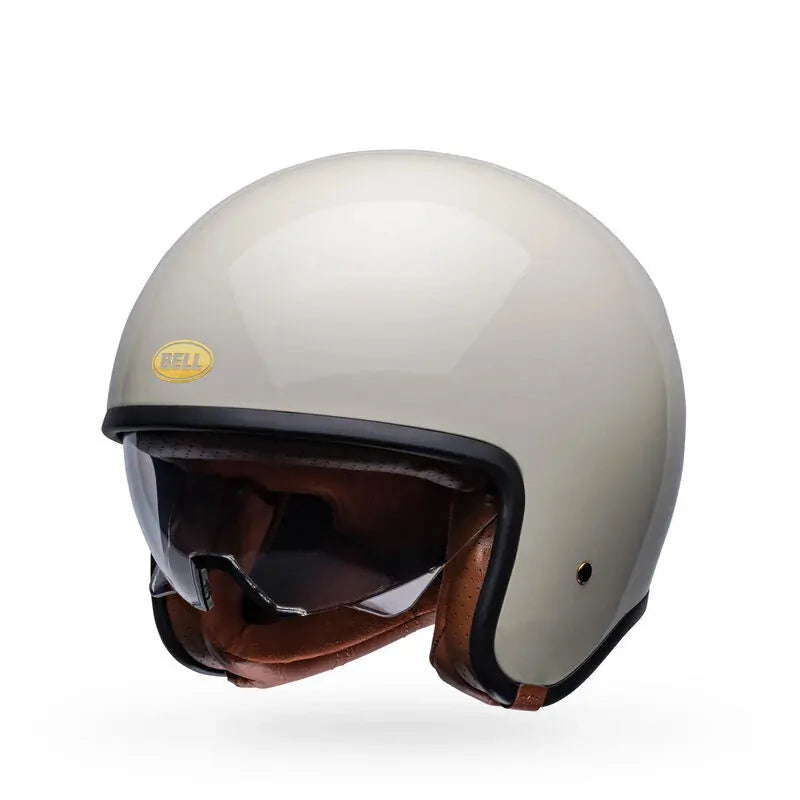 Bell Mens Motorcycle TX 501 Open Face Helmet Vintage White