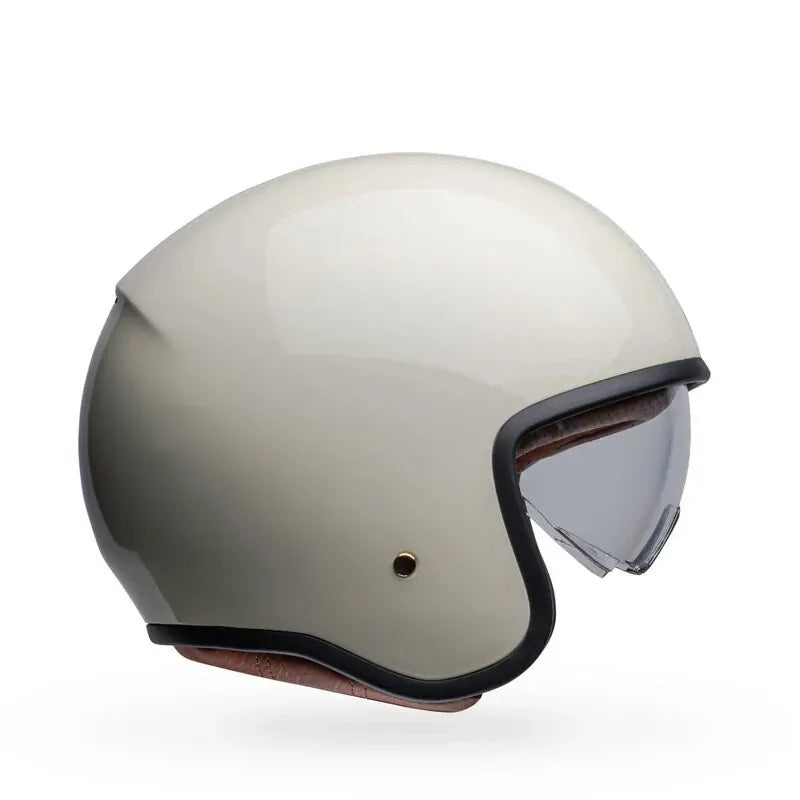Bell Mens Motorcycle TX 501 Open Face Helmet Vintage White