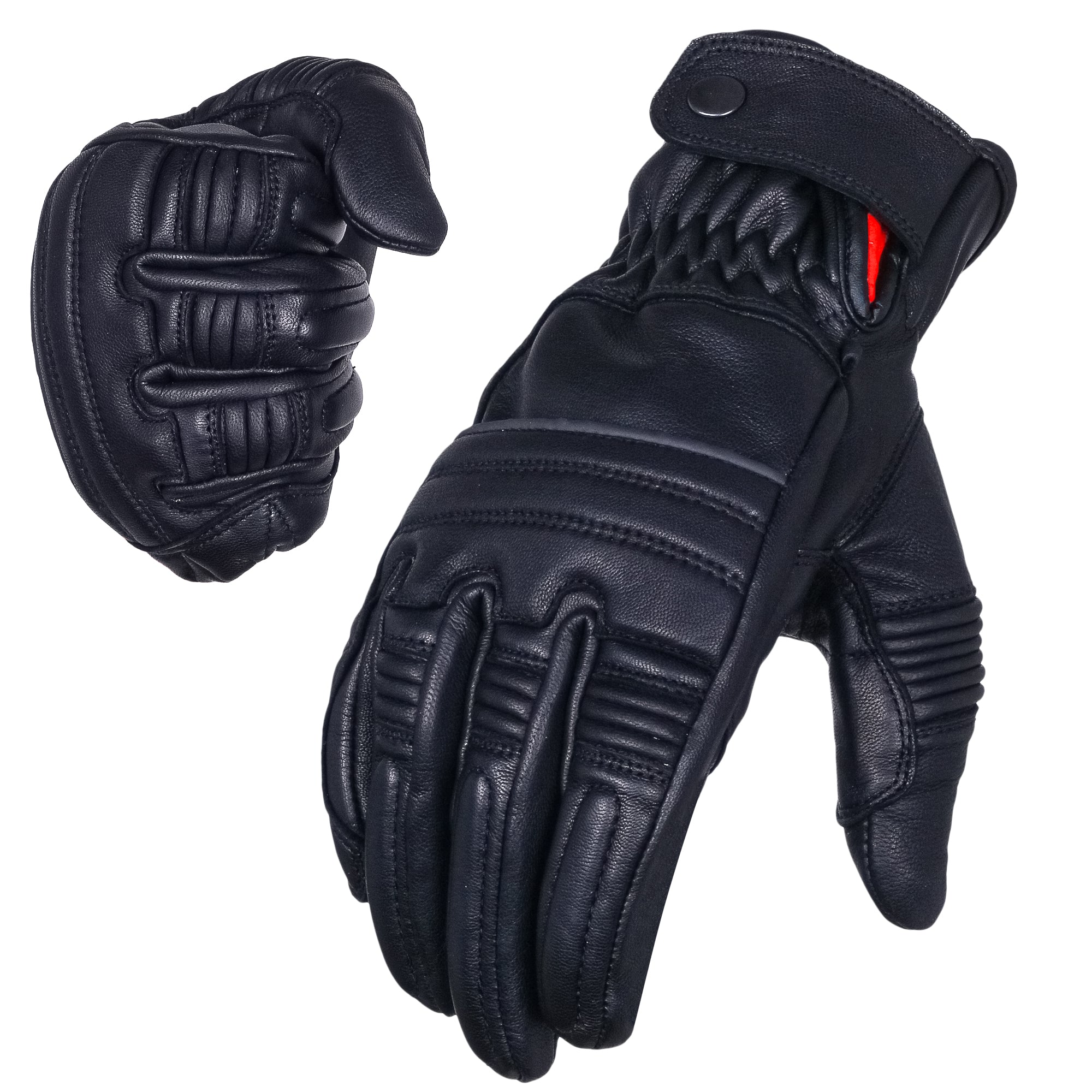 Roadhouse Motorcycle Touring Gloves Retro Black