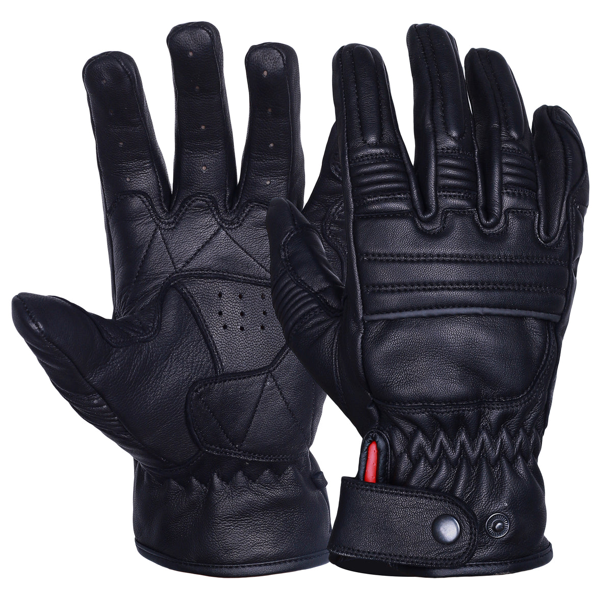 Roadhouse Motorcycle Touring Gloves Retro Black