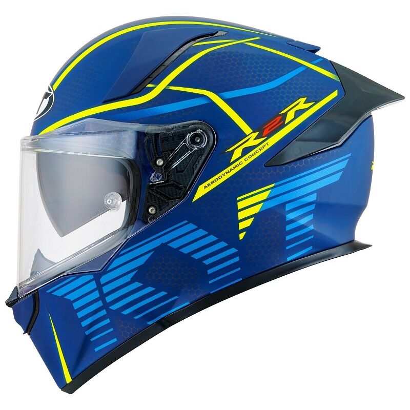 KYT Motorcycle R2R Concept Helmet Matt Blue Yellow