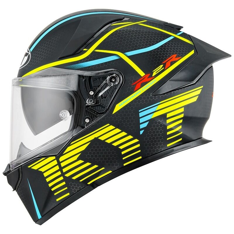 KYT Motorcycle R2R Concept Helmet Matt Black Yellow